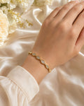 Gilded Wave Pavé Bangle