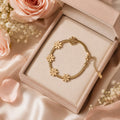 Golden Daisy Bloom Snake-Chain Bracelet