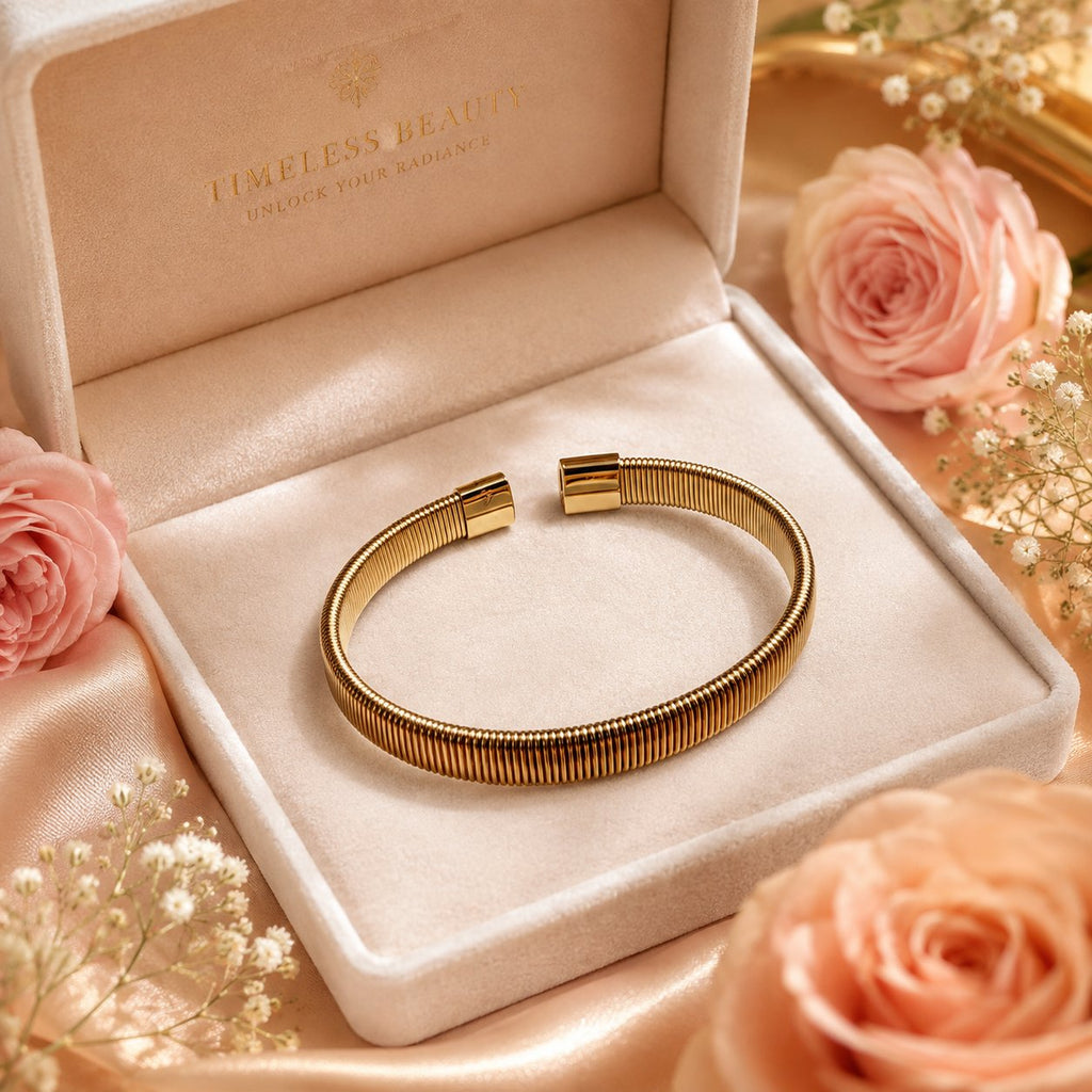 Golden Ribbed Open Cuff