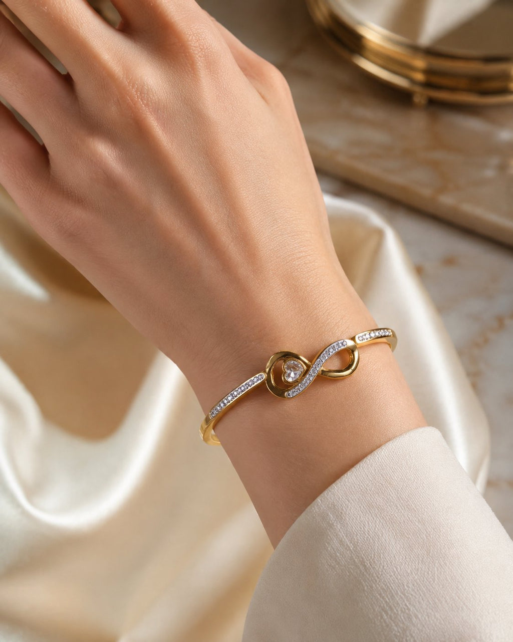 Infinity Heart Embrace Bangle