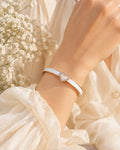 Ivory Heart Halo Enamel Bangle