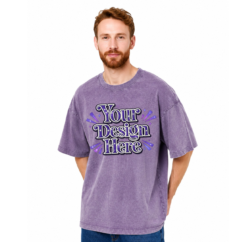 Custom Acid Wash Heavyweight Oversized Unisex T-Shirt blank garment in Green