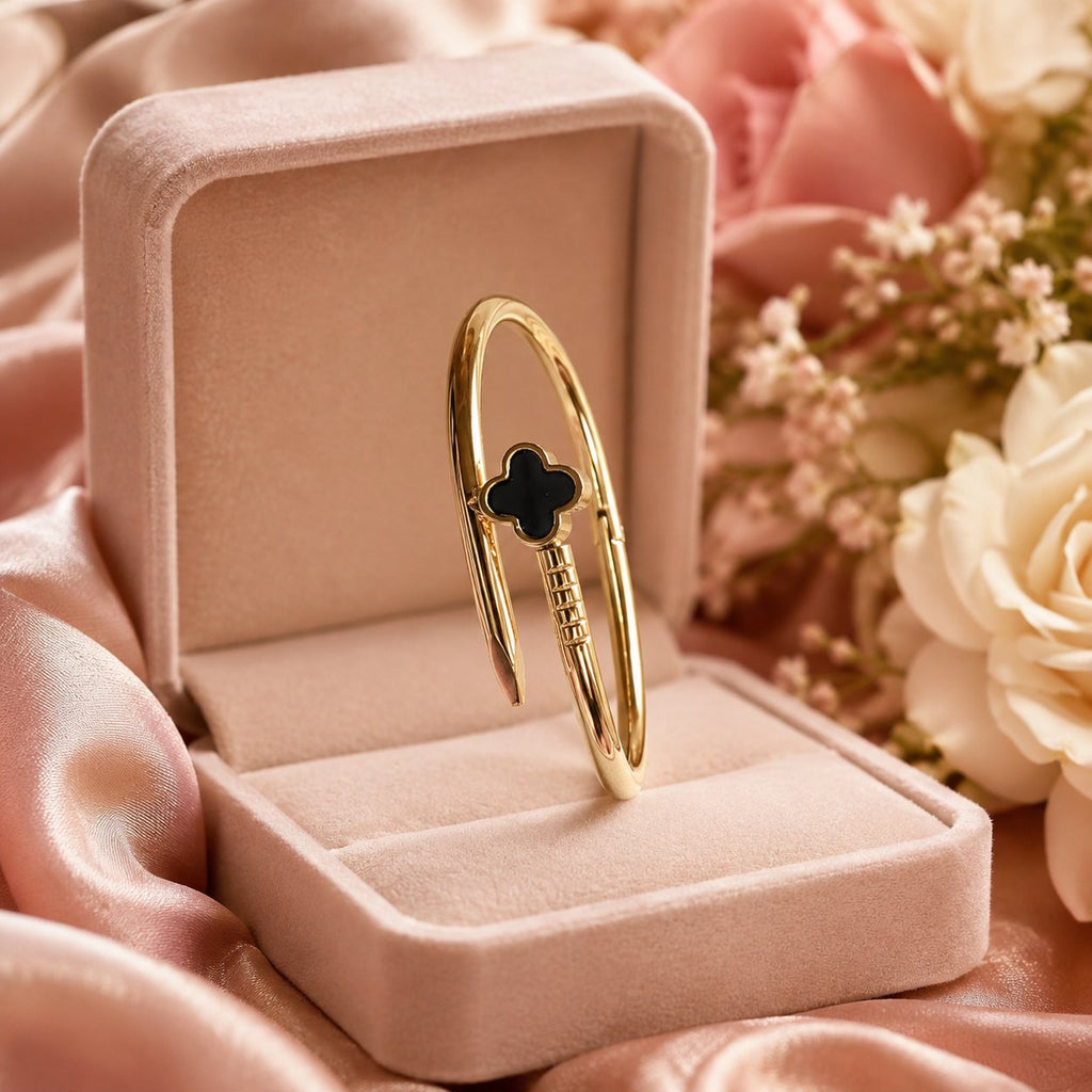 Midnight Clover Nail Cuff