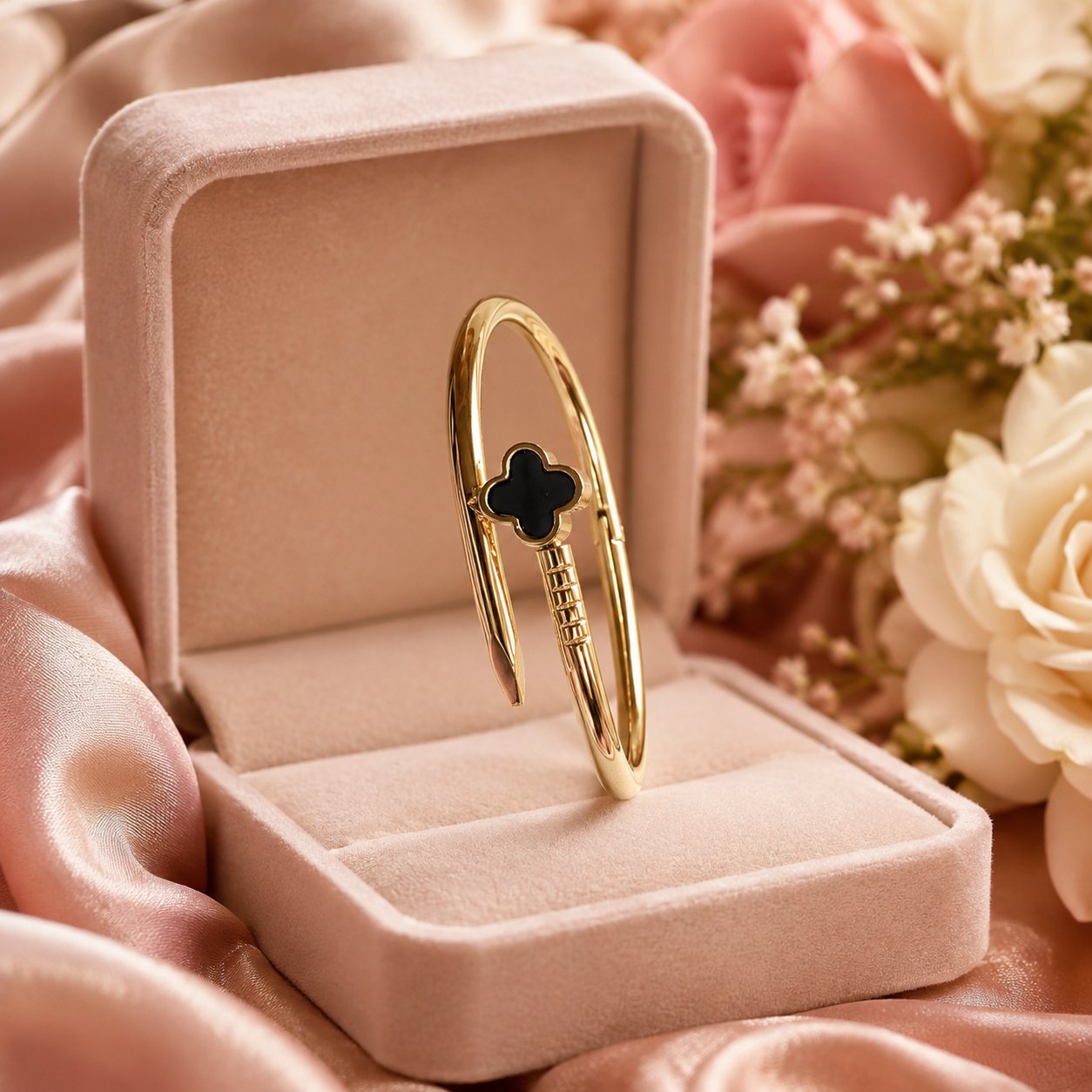 Midnight Clover Nail Cuff