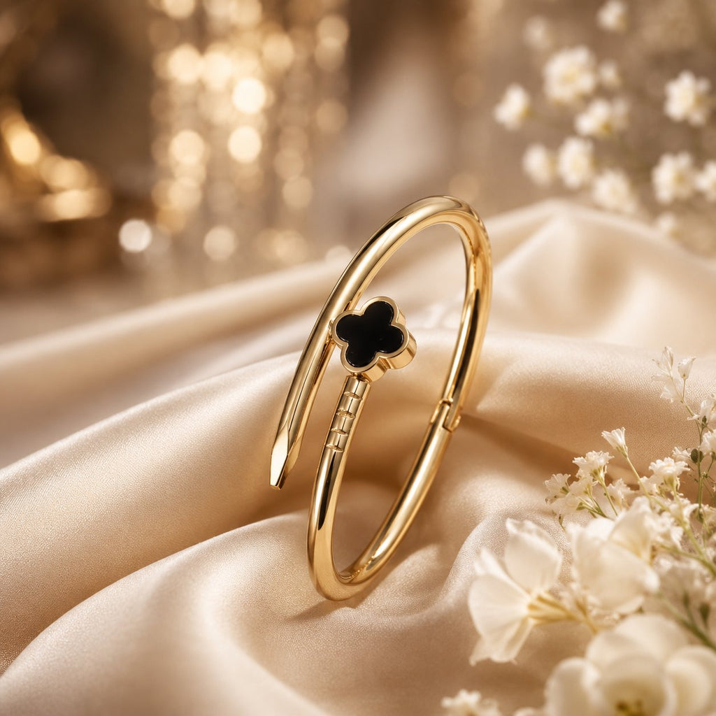 Midnight Clover Nail Cuff