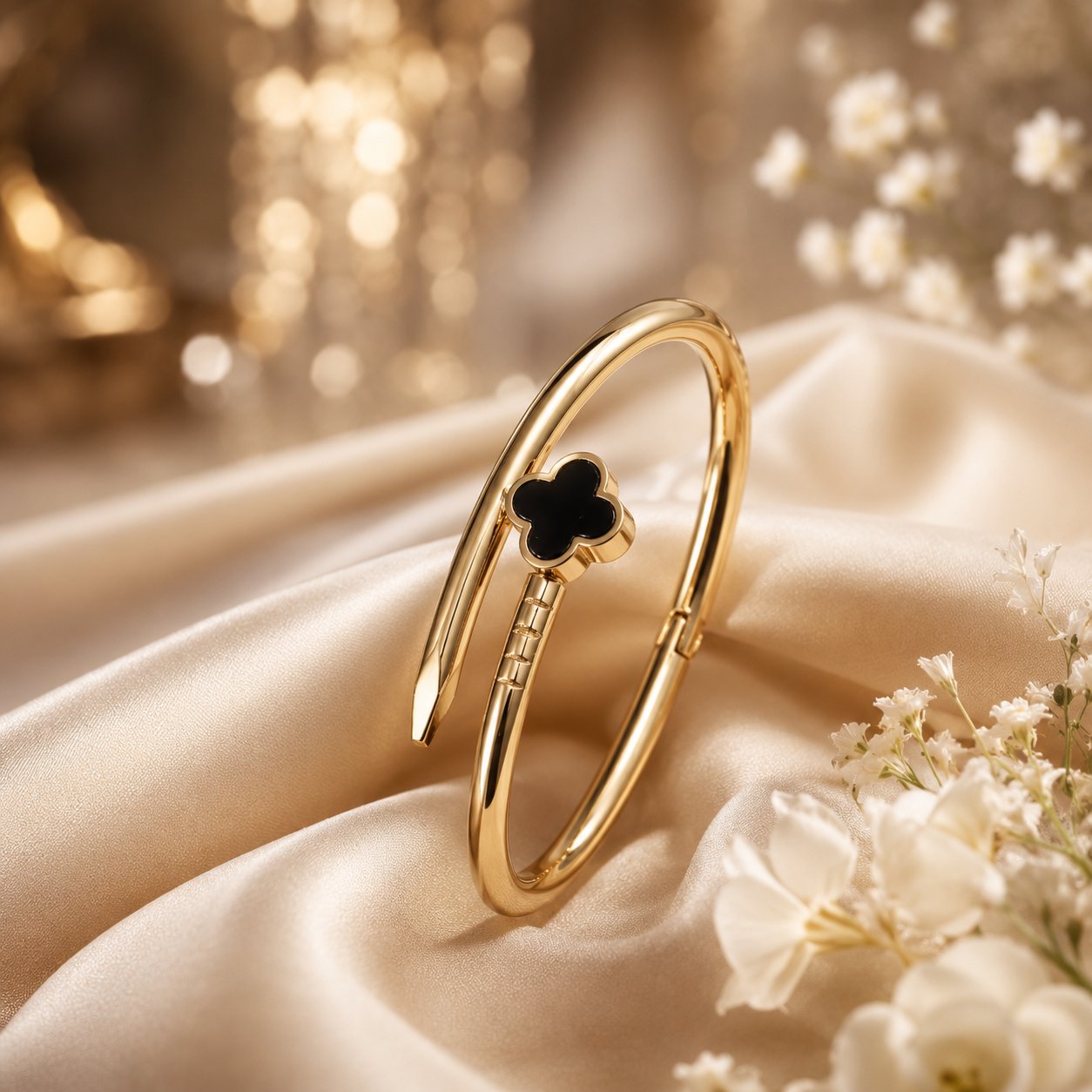 Midnight Clover Nail Cuff