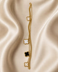 Monochrome Clover Layered Bracelet