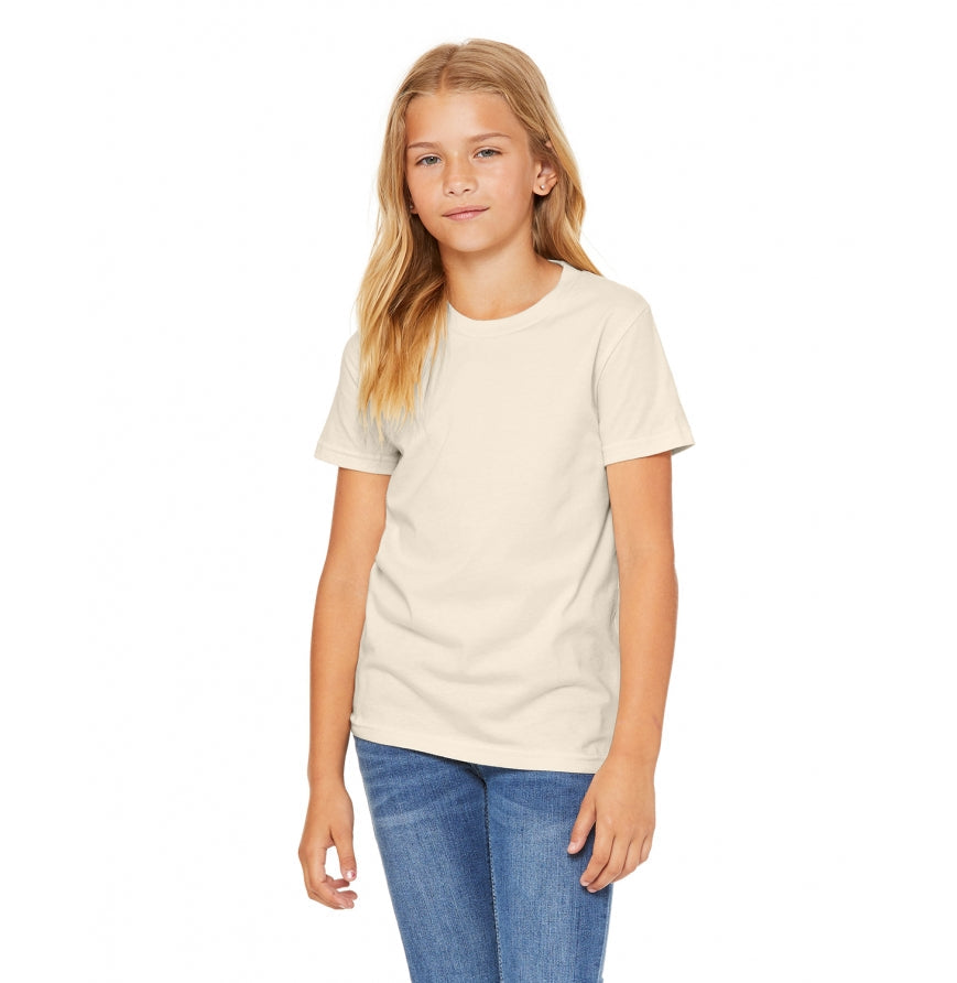 Custom Bella Canvas 3001Y Youth T-Shirt blank garment in Natural