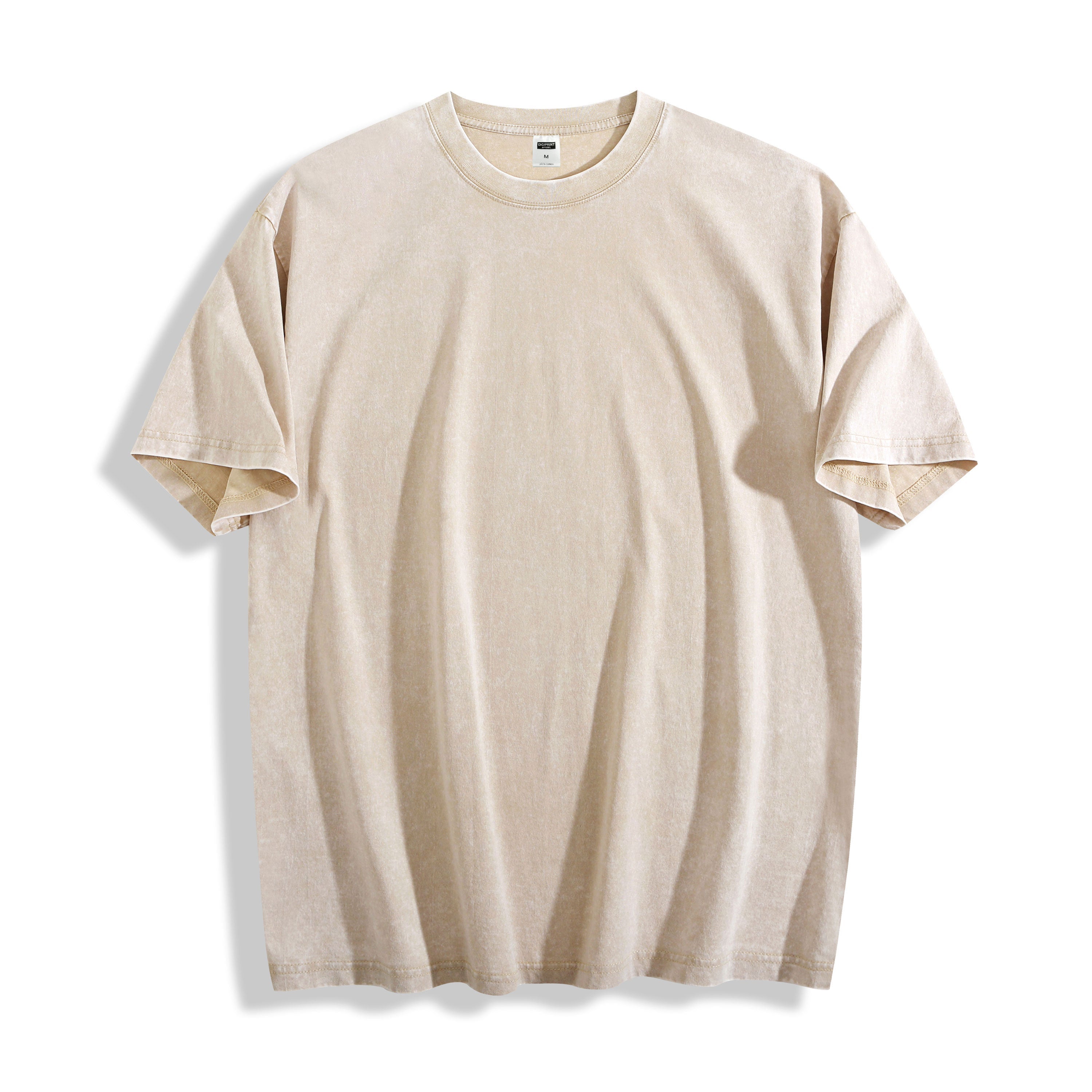 Custom Acid Wash Heavyweight Oversized Unisex T-Shirt blank garment in Natural