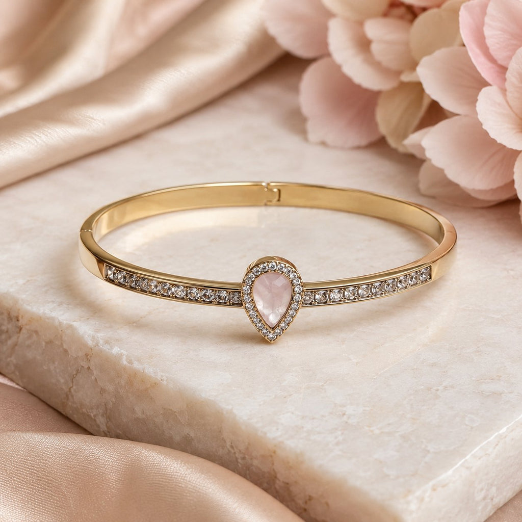 Pearlescent Teardrop Crystal Bangle