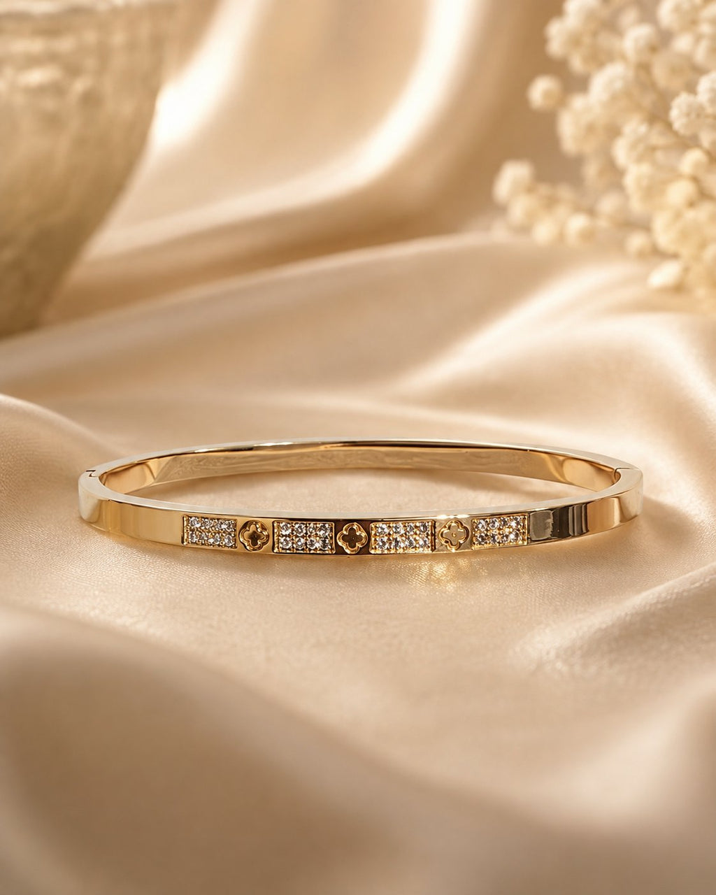 Petite Blossom Crystal Bar Bangle