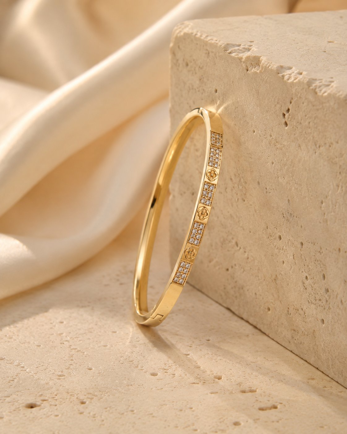 Petite Blossom Crystal Bar Bangle