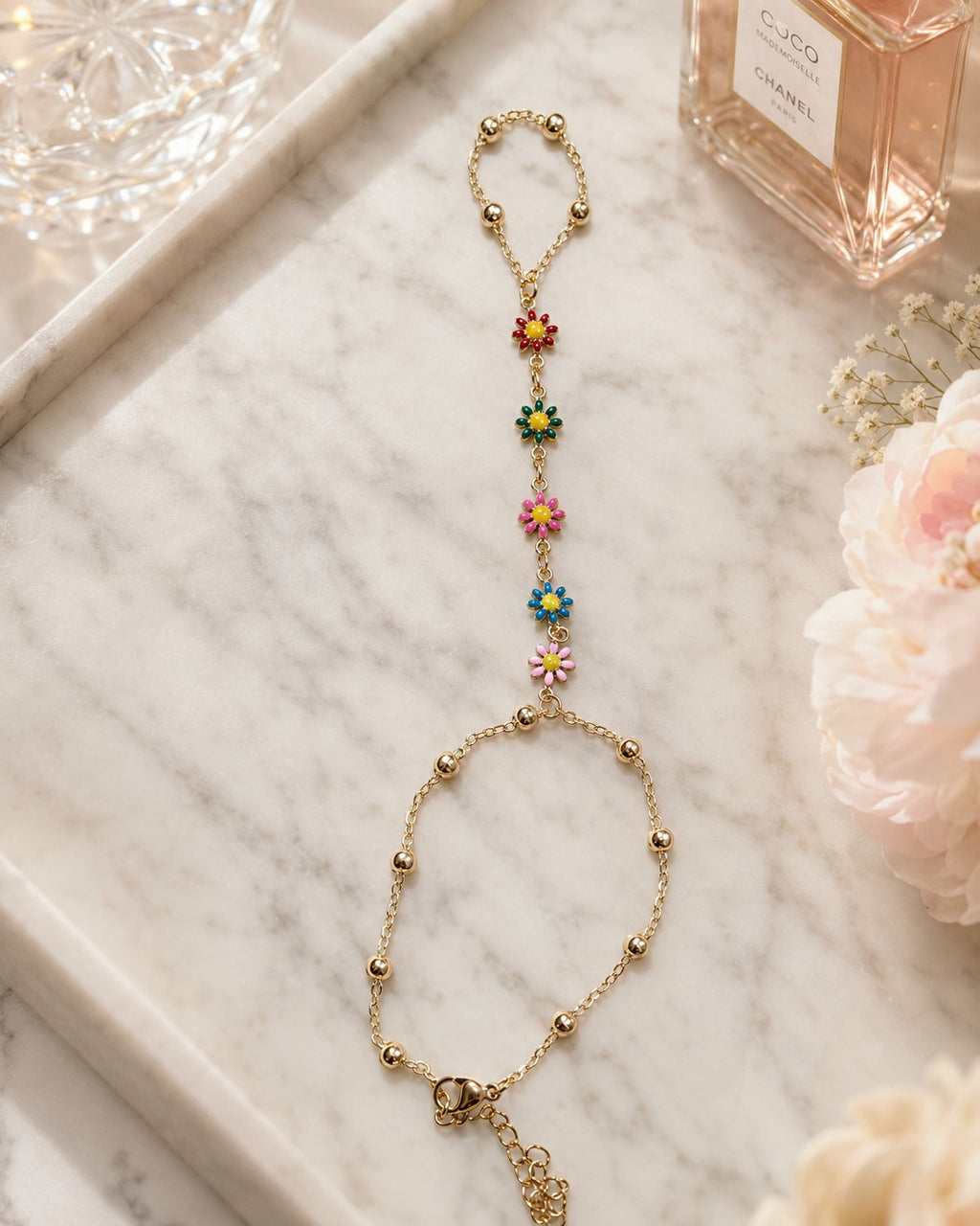 Rainbow Daisy Hand Chain