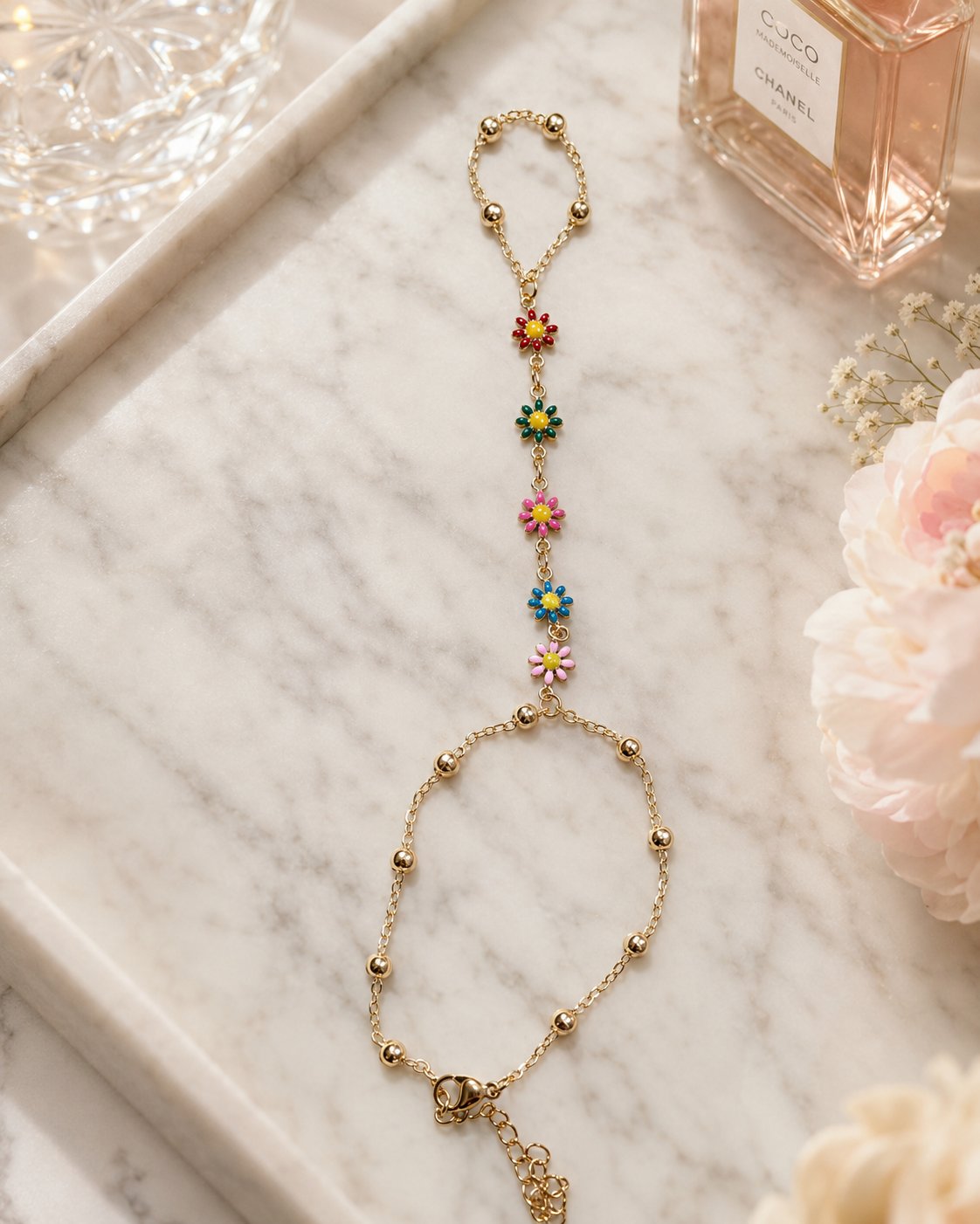 Rainbow Daisy Hand Chain