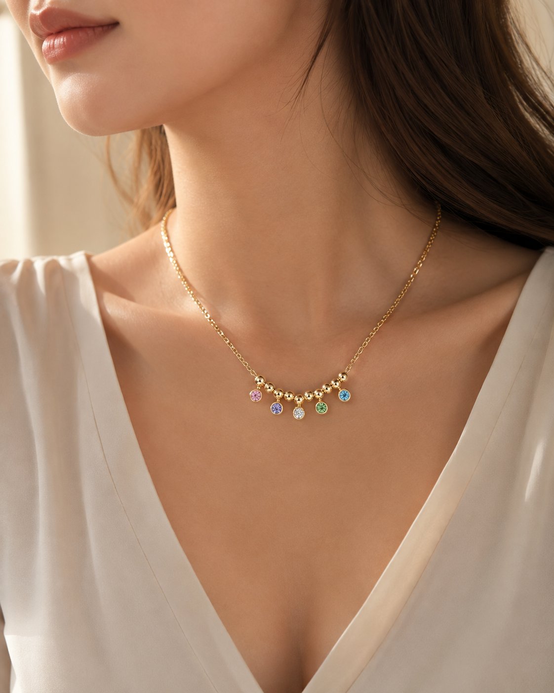 Rainbow Drop Y-Necklace