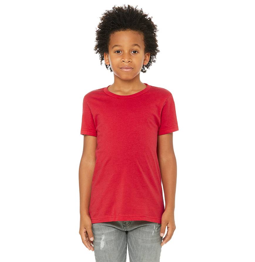 Custom Bella Canvas 3001Y Youth T-Shirt blank garment in Red