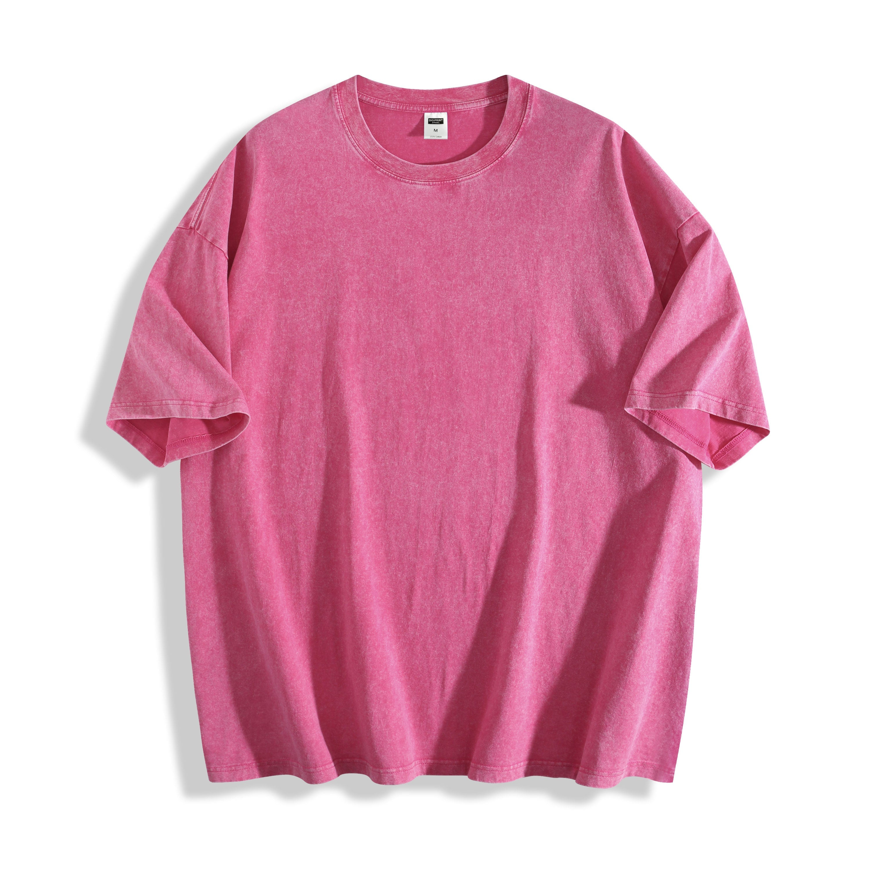 Custom Acid Wash Heavyweight Oversized Unisex T-Shirt blank garment in Pink