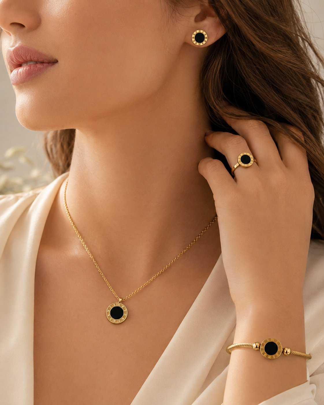 Roman Noir Four-Piece Jewelry Set