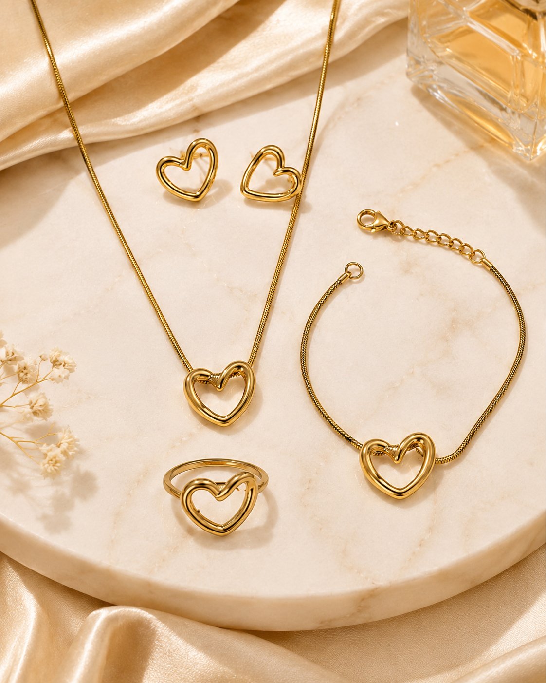 Sculpted Open-Heart Four-Piece Set