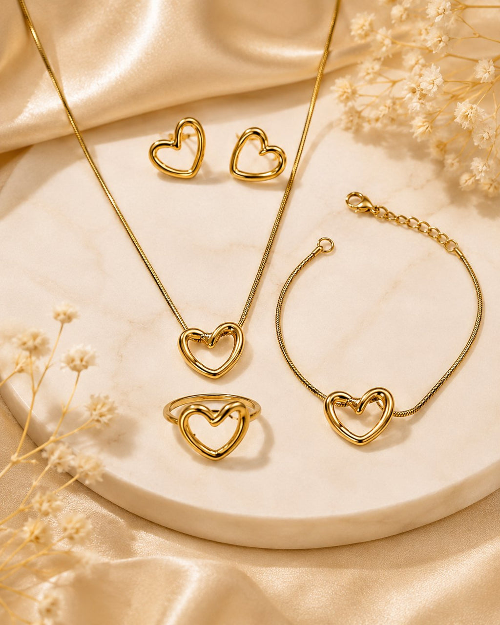 Sculpted Open-Heart Four-Piece Set