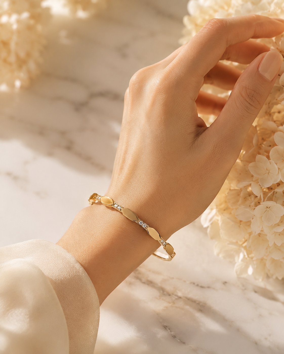 Sculpted Pebble Crystal Bangle