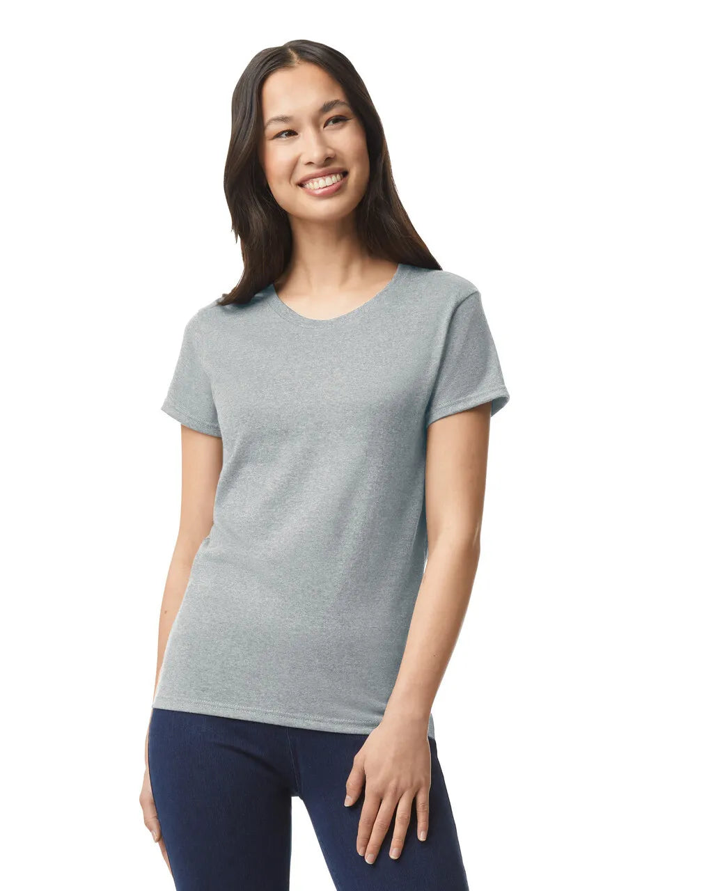 Custom Gildan 5000L Women T-Shirt blank garment in Sport Grey