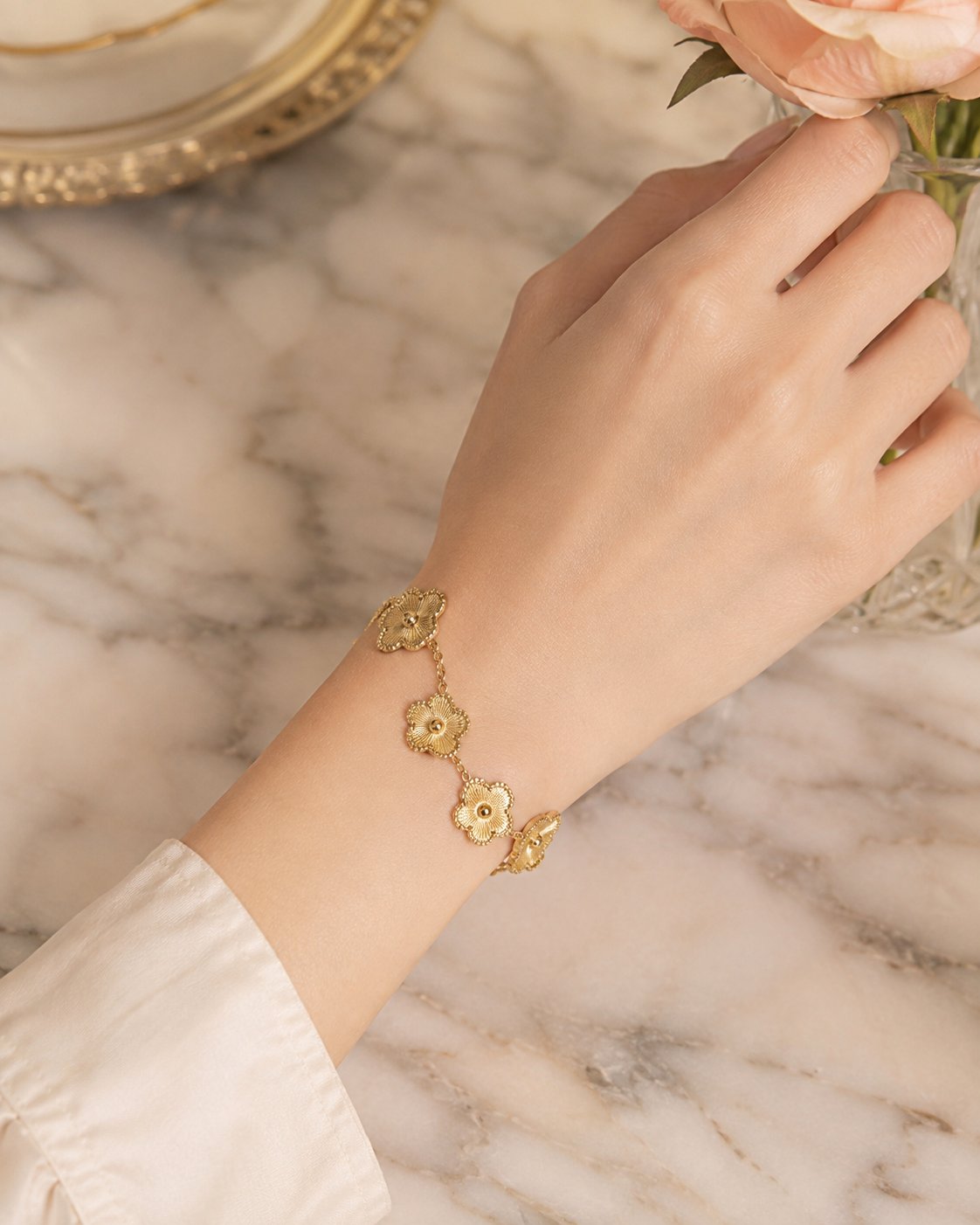 Vintage Bloom Medallion Bracelet