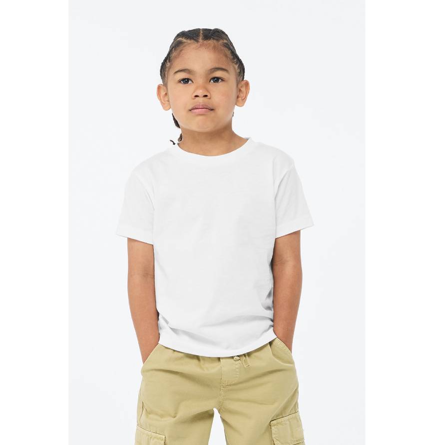 Custom Bella Canvas 3001Y Youth T-Shirt blank garment in White