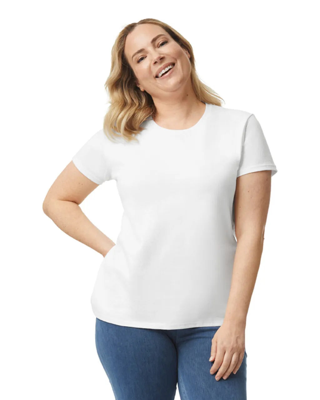 Custom Gildan 5000L Women T-Shirt blank garment in White
