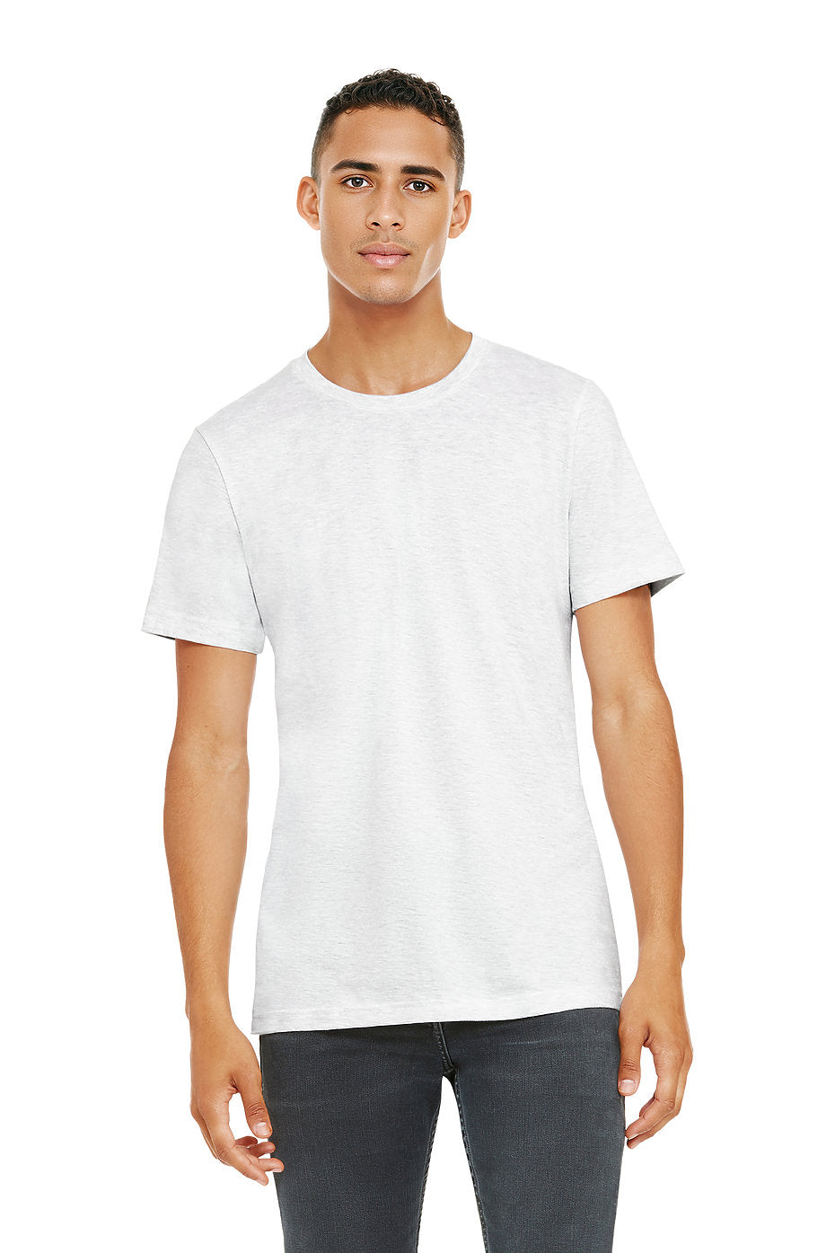 Custom Bella Canvas 3001CV blank garment in Ash