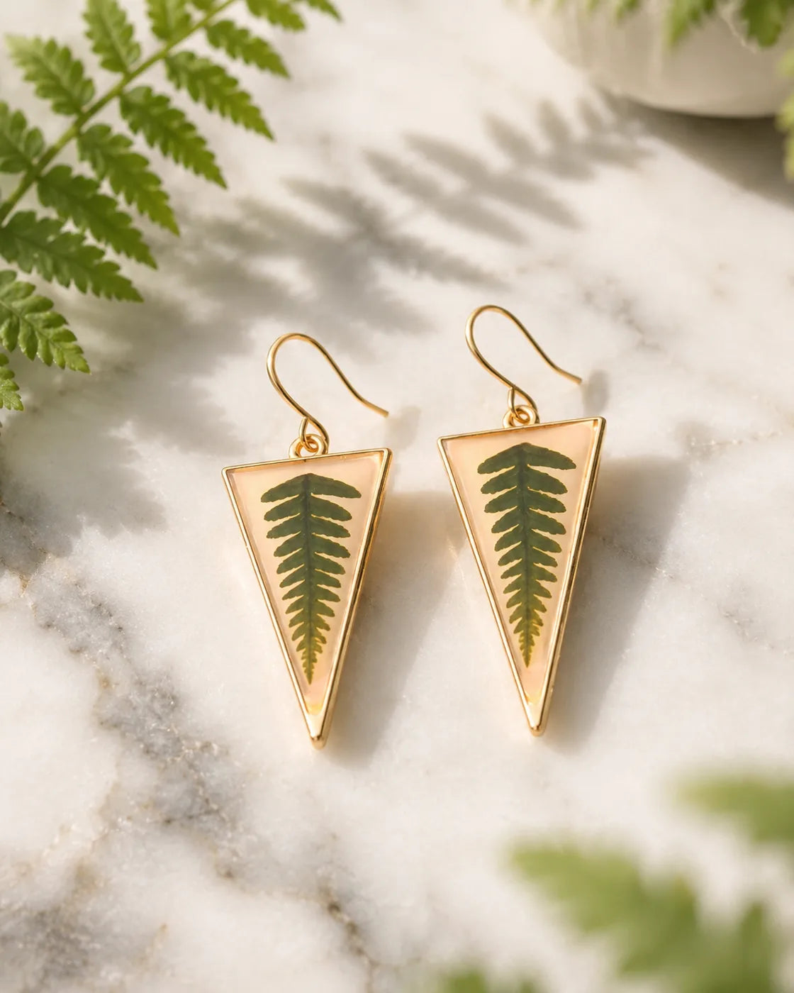 Fern Glow Triangle Earrings - image 2
