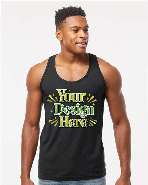 Custom Tultex Unisex Fine Jersey Tank Top - S105 blank garment in Black