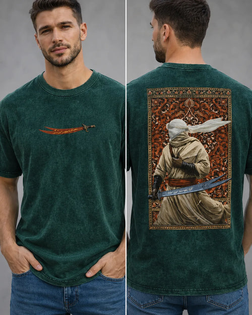 Desert Warrior Acid-Wash Graphic T-Shirt - image 2