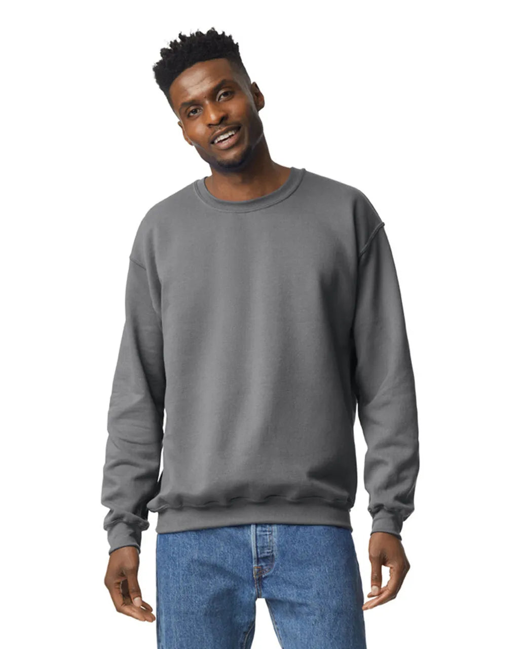 Custom Gildan 18000 Sweatshirt blank garment in Charcoal