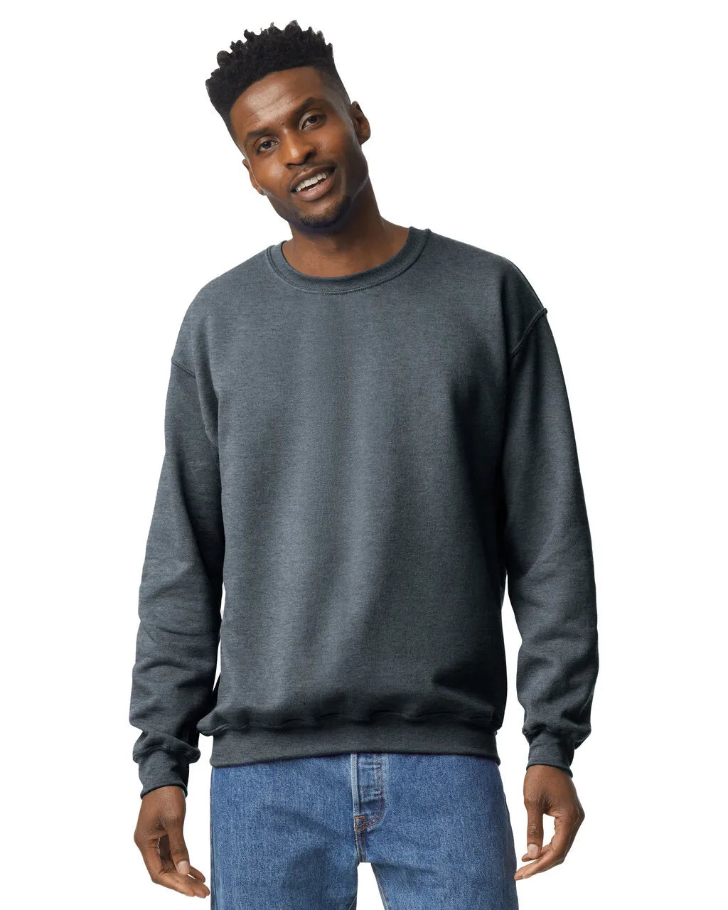 Custom Gildan 18000 Sweatshirt blank garment in Dark Heather