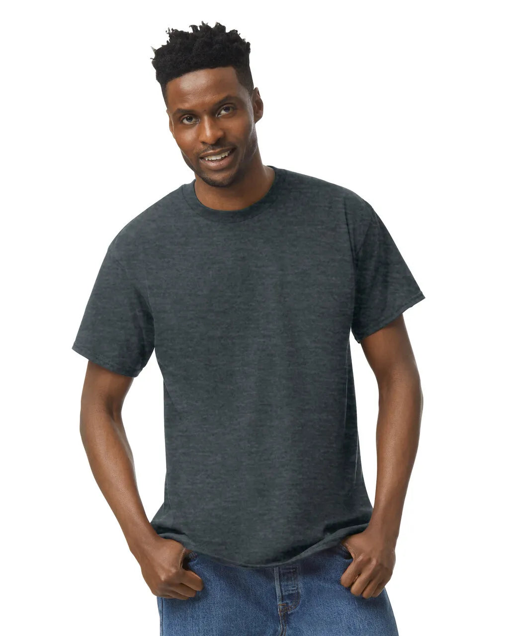 Custom Gildan 5000 T-Shirt blank garment in Dark Heather