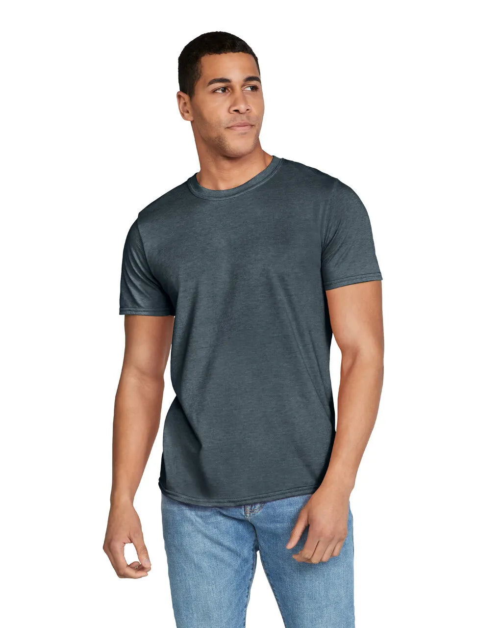 Custom Gildan 64000 T-Shirt blank garment in Dark Heather