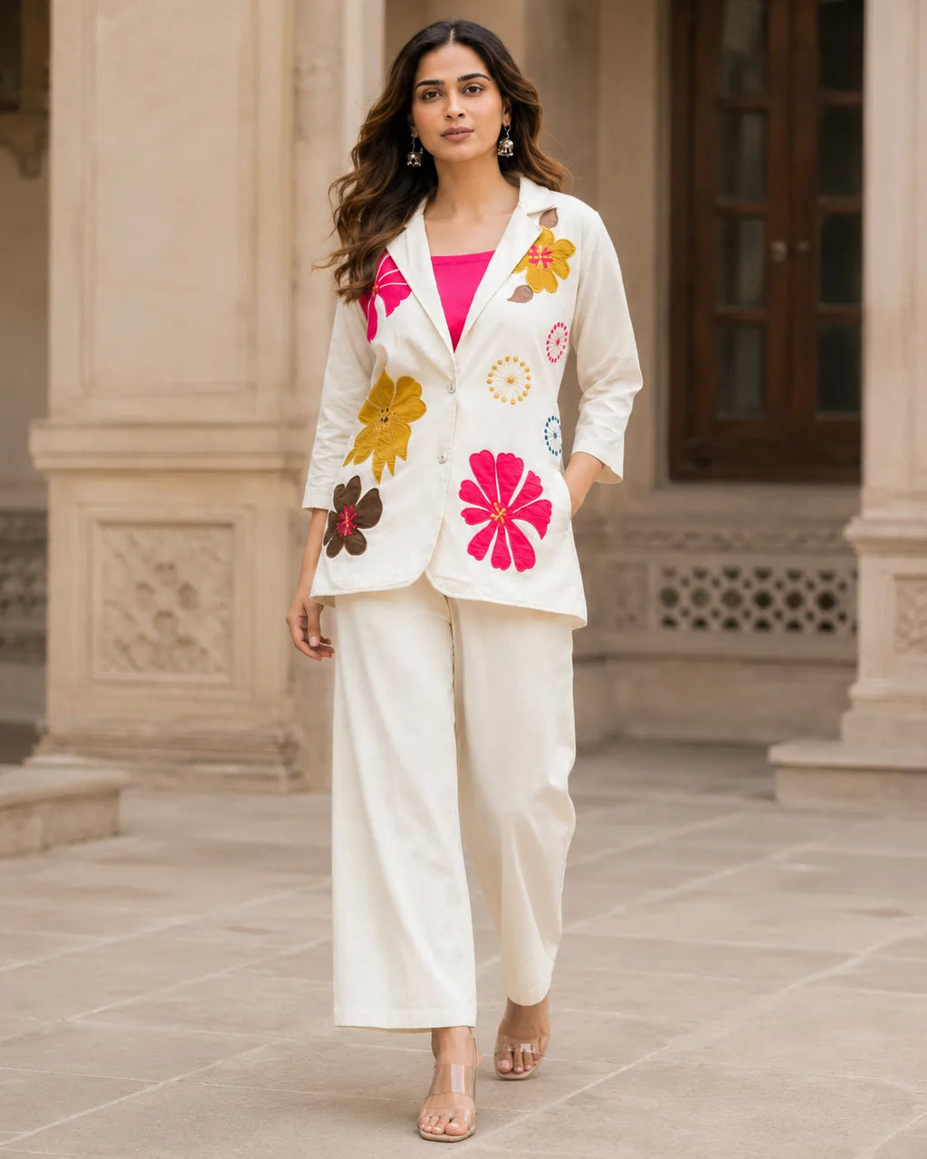 Meher Ivory Embroidered Jacket Set - image 2