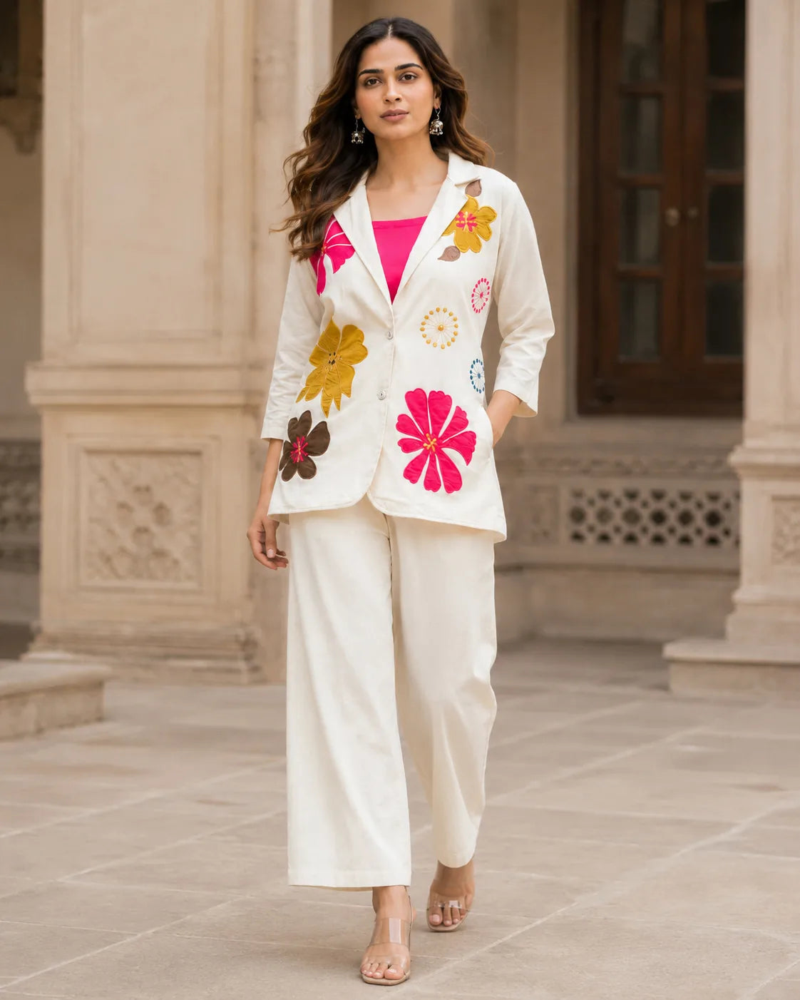 Meher Ivory Embroidered Jacket Set - image 2