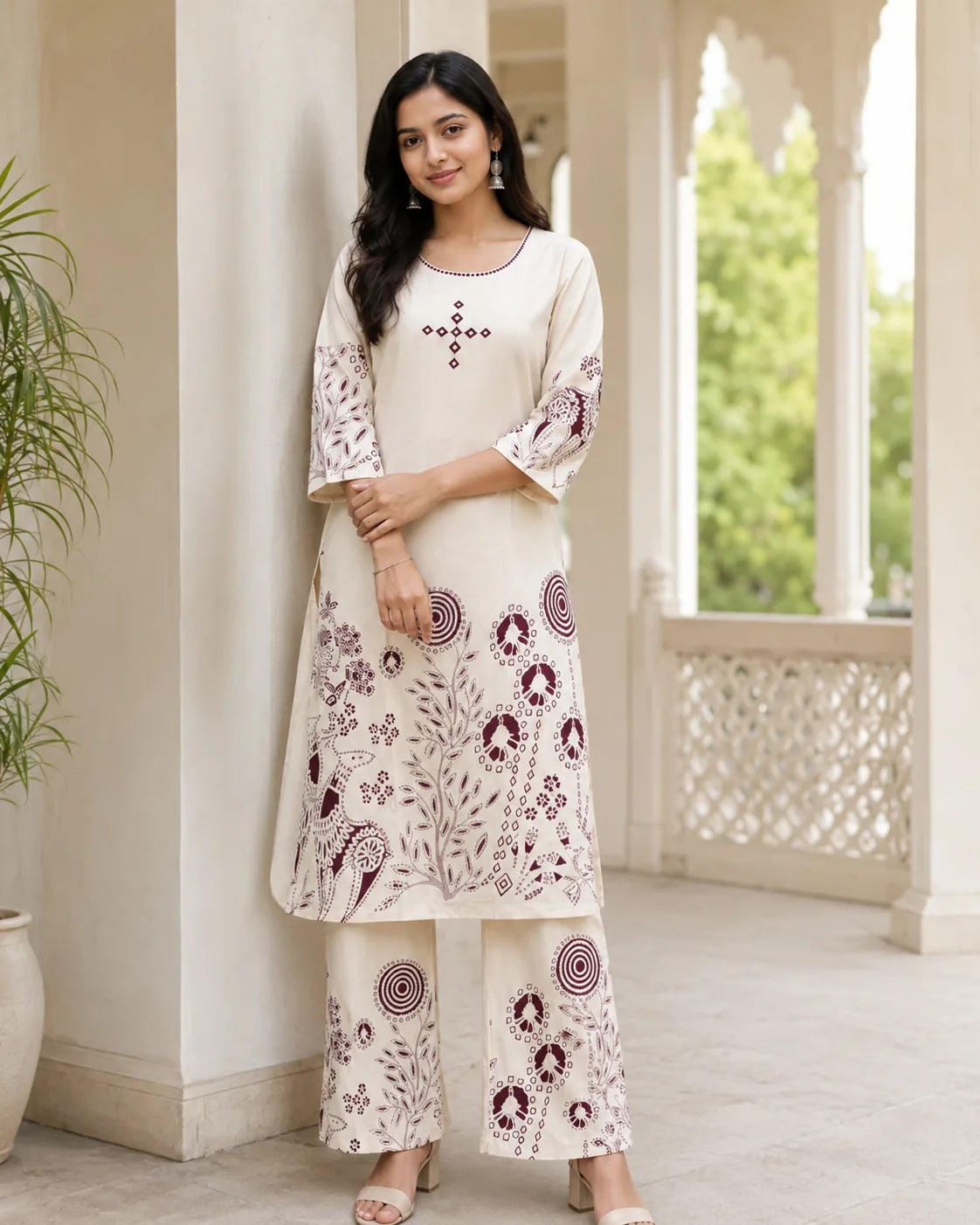 Aaradhya Ivory Handwork Palazzo Set - image 2