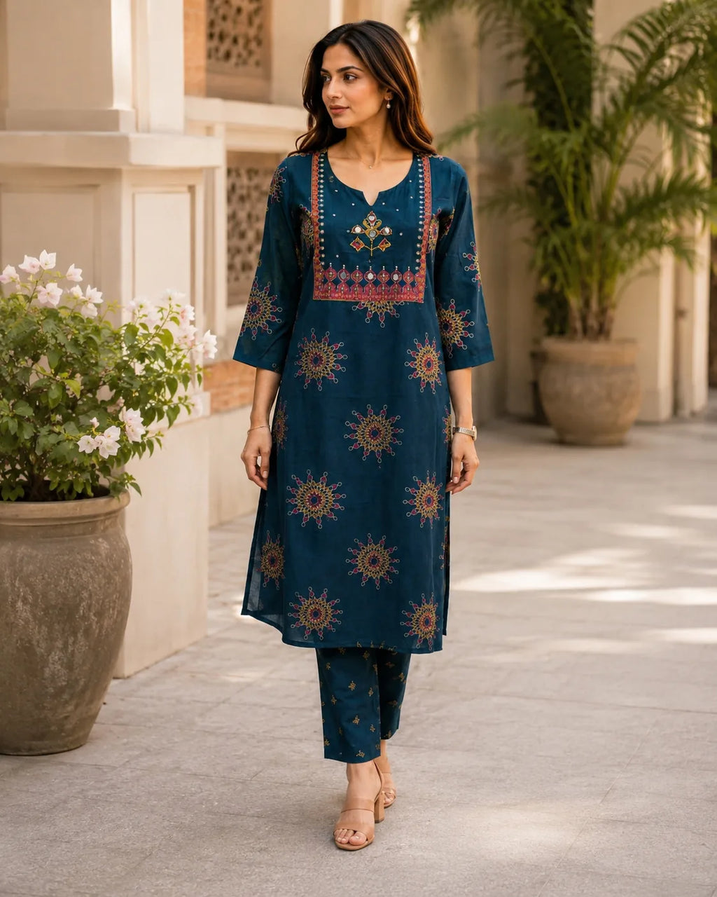 Neelika Handwork Cotton Kurta Set