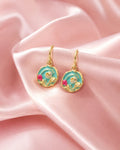 Aqua Rose Bloom Earrings