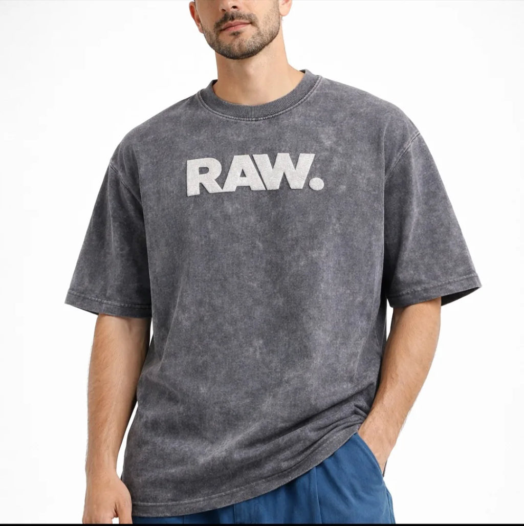 RAW Signature Acid-Wash Oversized T-Shirt - image 3