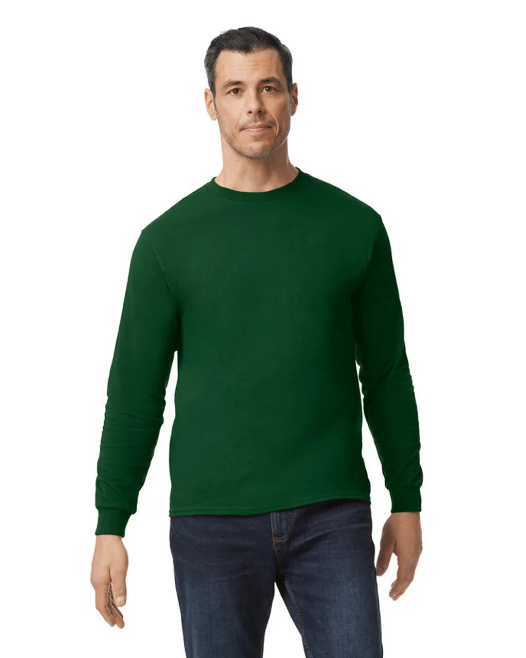 Custom Gildan 5400 Long Sleeve T-Shirt blank garment in Forest Green
