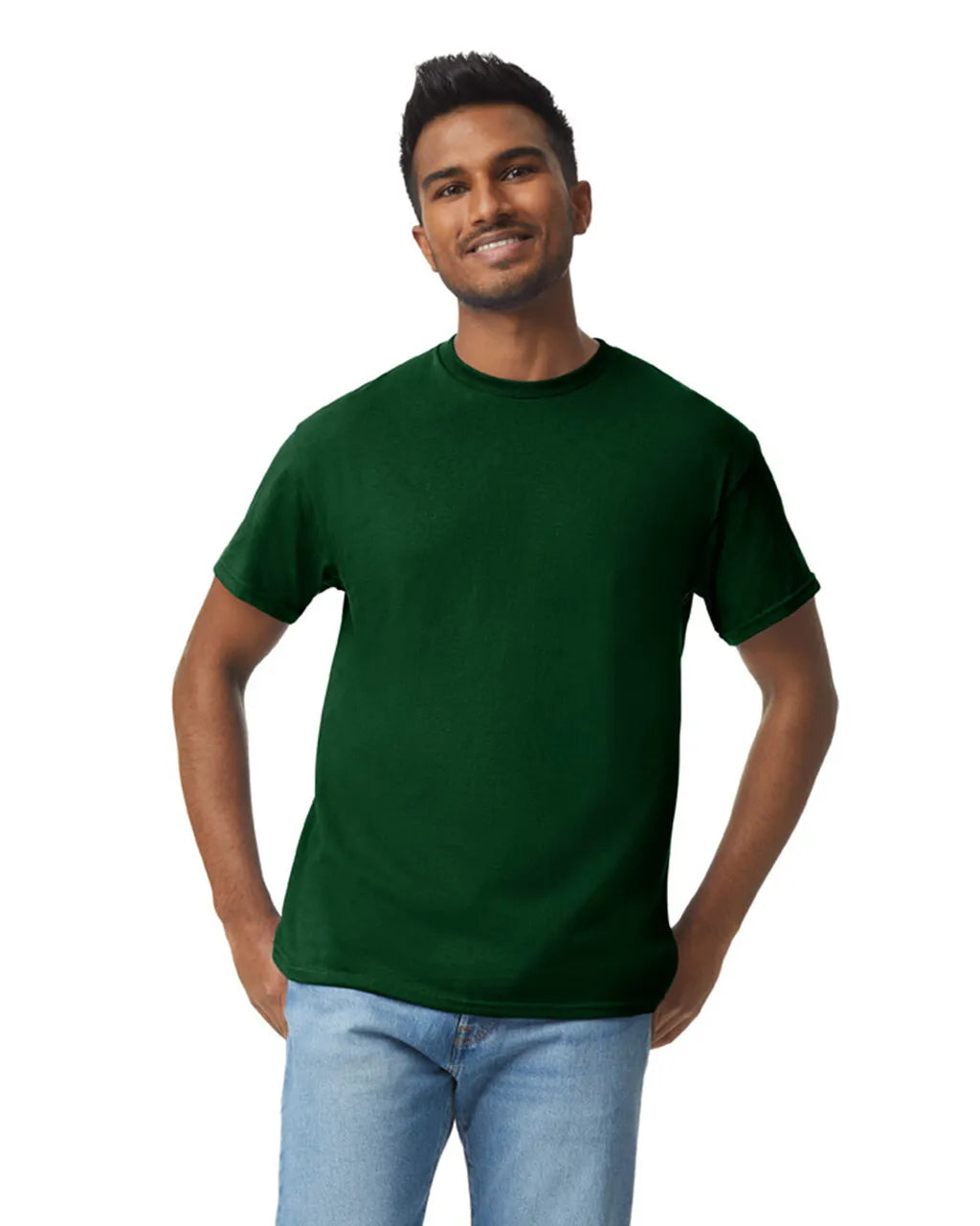 Custom Gildan 5000 T-Shirt blank garment in Forest Green