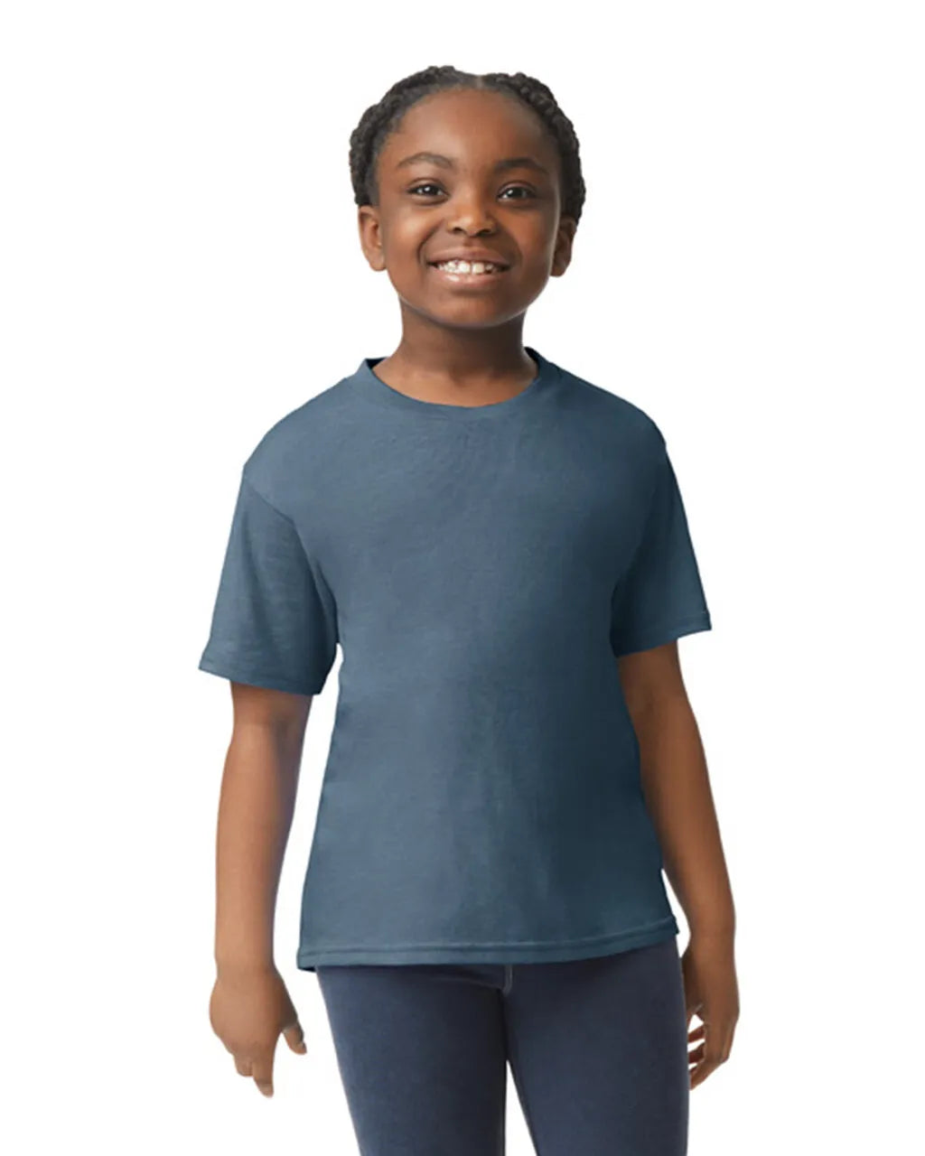 Custom Gildan 64000B Youth T-Shirt blank garment in Heather Navy