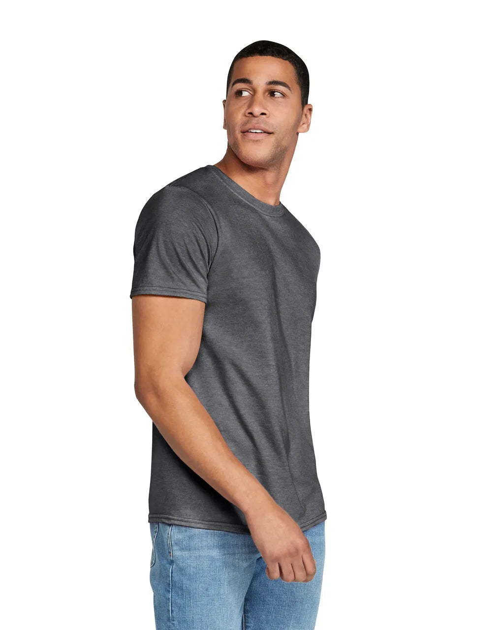 Custom Gildan 64000 T-Shirt blank garment in Heather Dark Grey