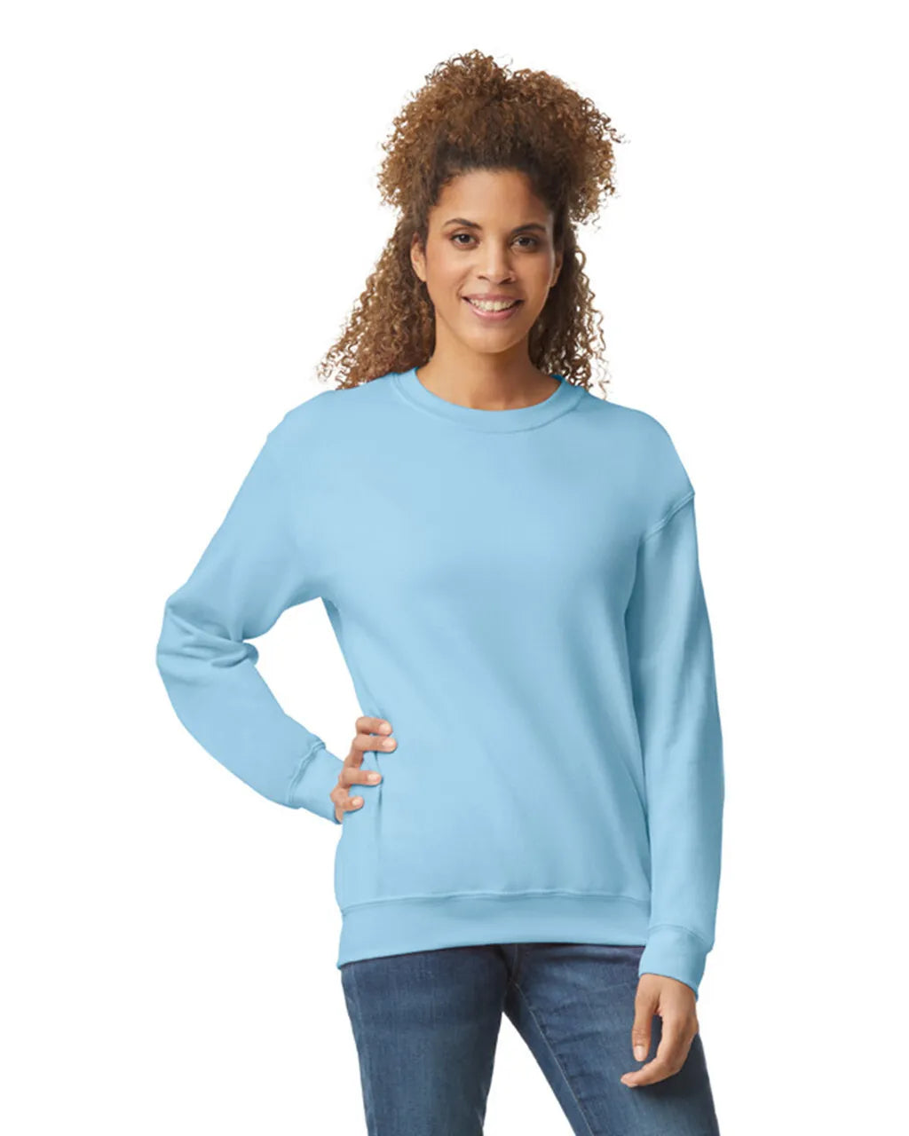 Custom Gildan 18000 Sweatshirt blank garment in Light Blue