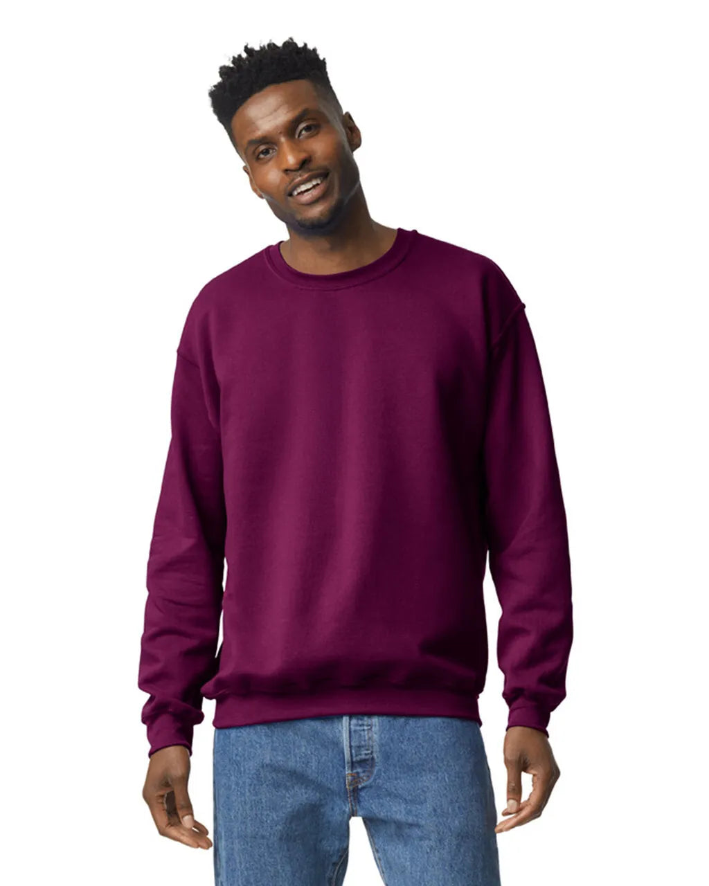 Custom Gildan 18000 Sweatshirt blank garment in Maroon