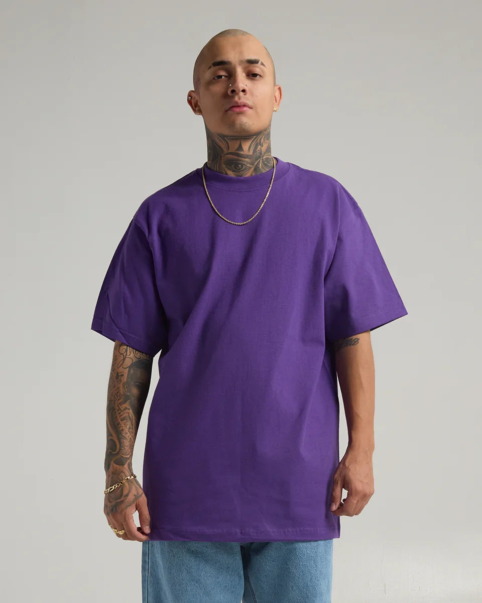 Custom Shaka Wear Max Heavyweight Short Sleeve 7.5 oz blank garment in Purple